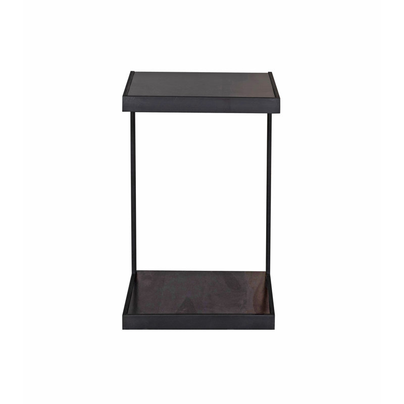 Solid Wood Top End Table, Black