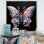 «Blue and Pink Crystal Butterfly III», art mural papillon
