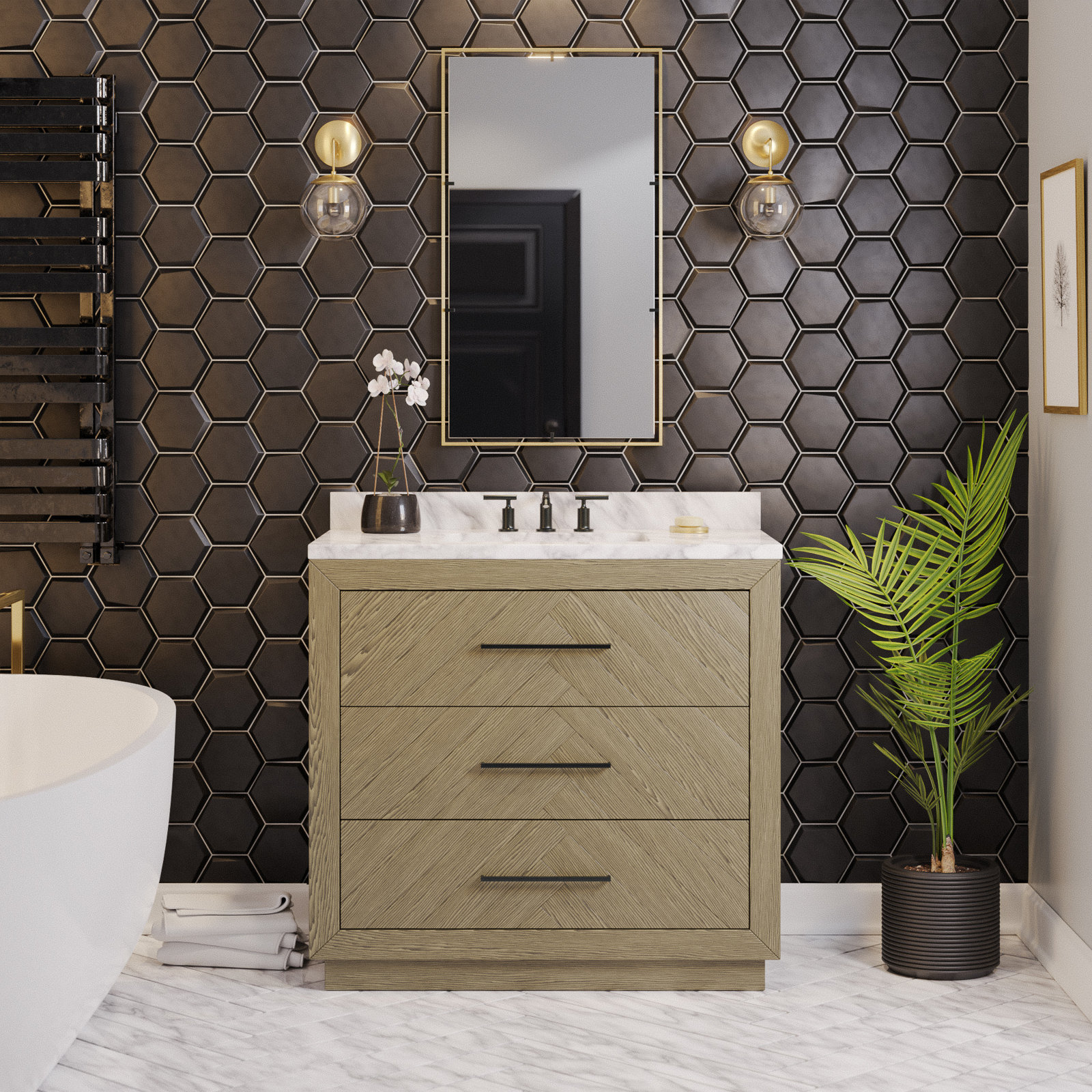 Rumalda 36'' Single Bathroom Vanity, Gray Oak