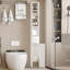 Slim Tall Bathroom Cabinet With Adjustable Shelves, Storage Cabinet With Toilet Paper Scroll And Small Drawer-1472880679