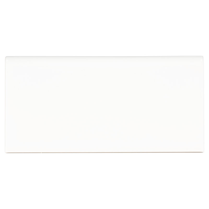 Carreau de céramique bullnose brillant 3 po x 6 po Illume Cloud White