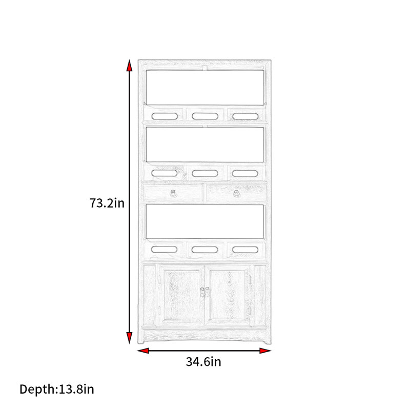New Chinese Retro Minimalist Style Bookcase