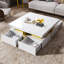 Table basse moderne carrée avec 4 tiroirs-692370475