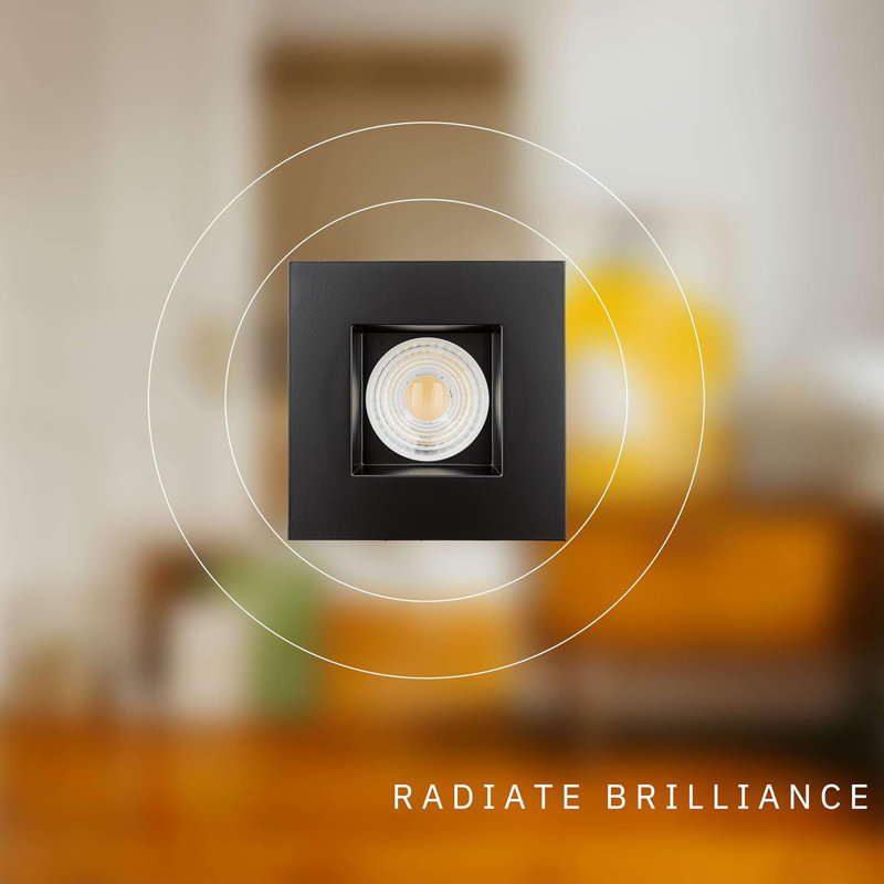 Perlglow 4" Square Two-Tone 23W ‎1800 Lumens 5CCT Recessed Light, Black
