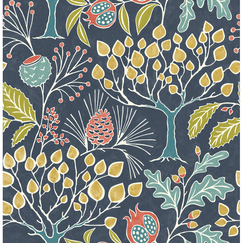 Clare 65.84m x 52cm Matte Peel & Stick Wallpaper Roll, Blue/Yellow