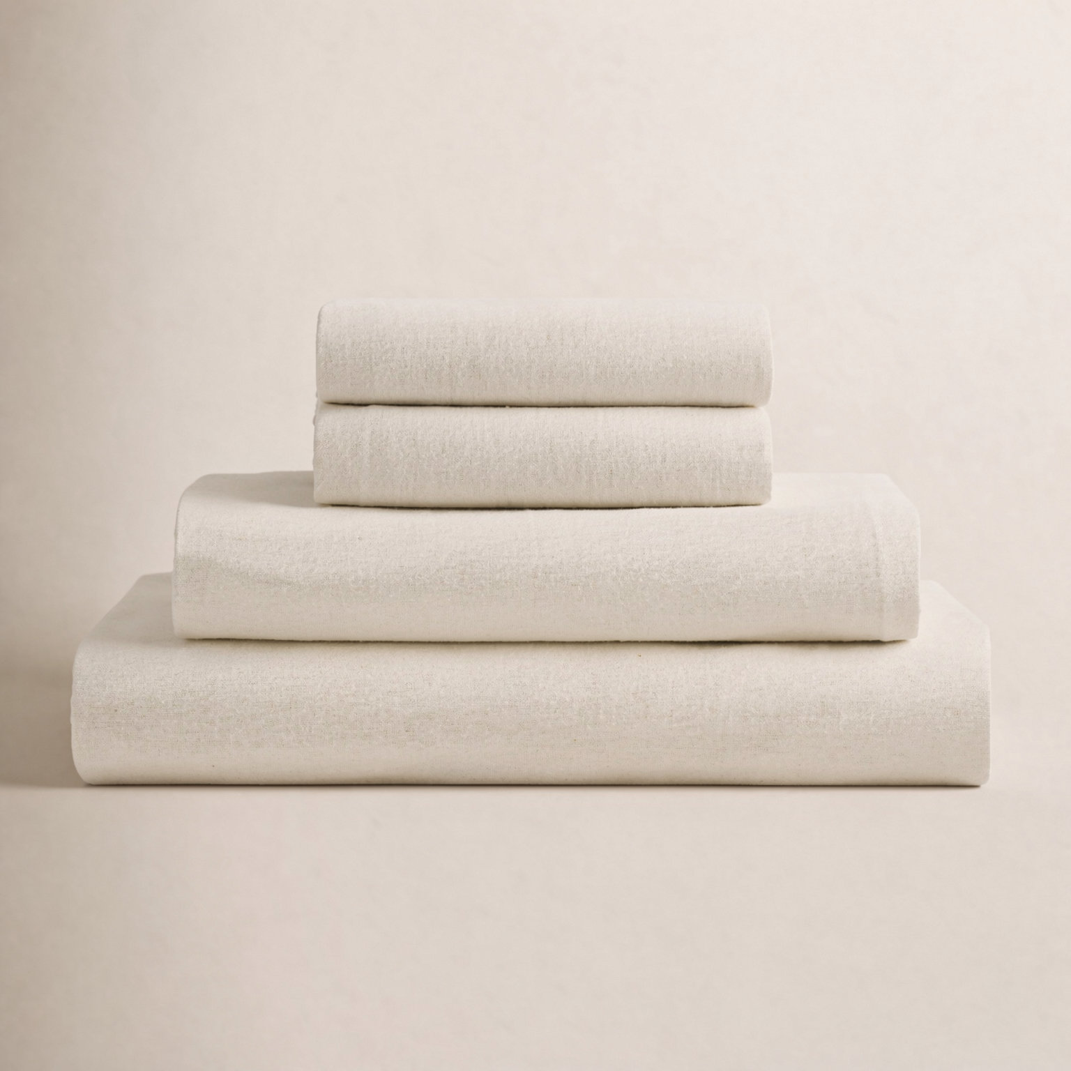 Evaline Flannel Sheet Set, Cal-King, Cream