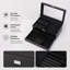 Watch Box Watch Storage Jewelry Box 2 Layer Glass Lid Lockable Display Black