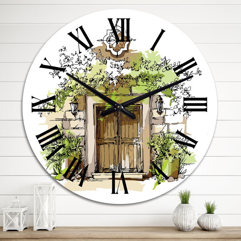 Ancienne horloge murale rétro «Old Europe View», Grand