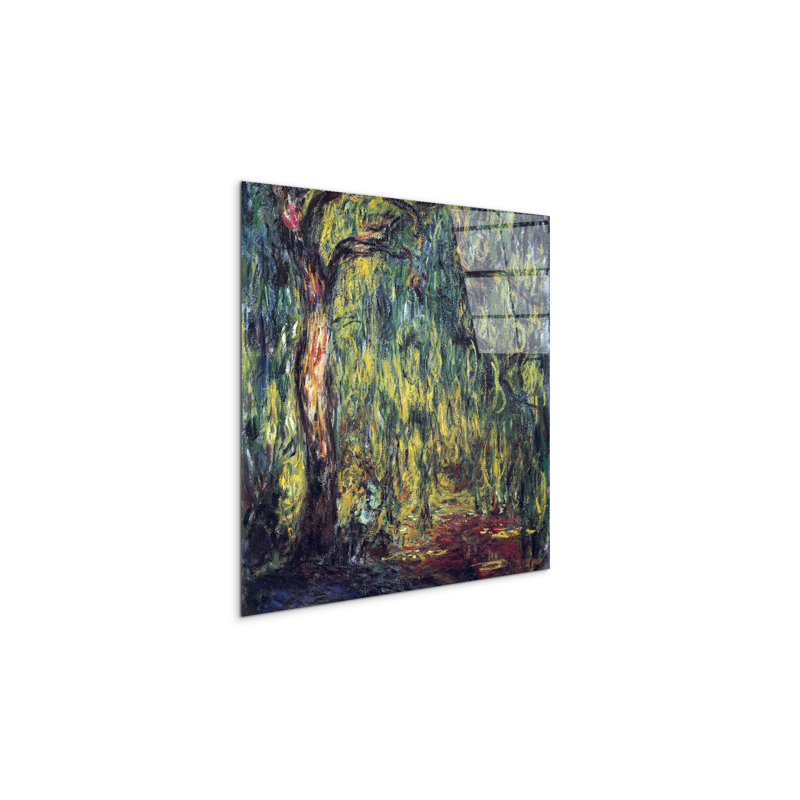 Landscape Weeping Willow by Monet Claude 58x58 Cm Frameless Panel Lightweight Ready to Hang, CrystalArt