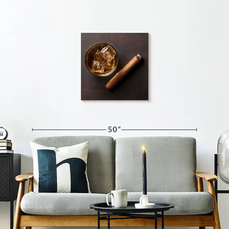 Yarlin Iced Whiskey And Cigar, 20" H x 20" W