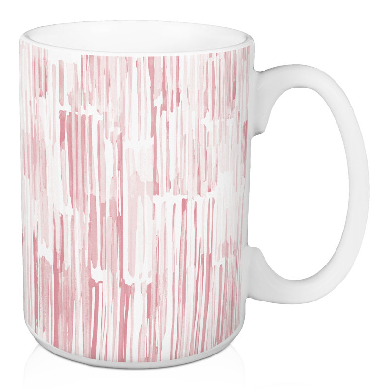 Grande tasse à motif d'aquarelle bleue, Rose