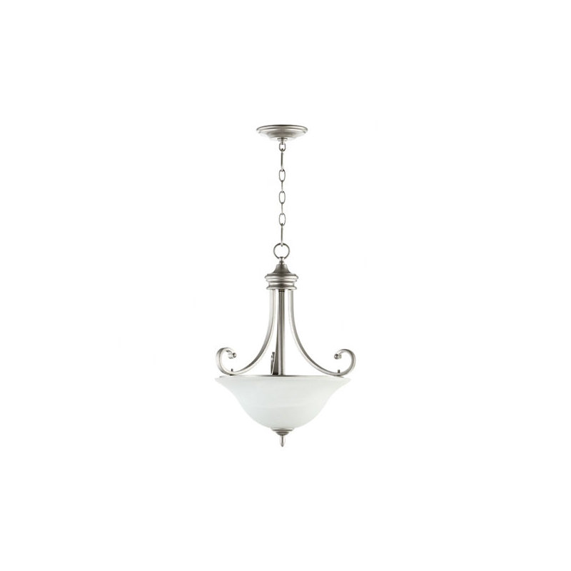 Luminaire suspendu bol 3 lumières unique Cambron, Nickel classique