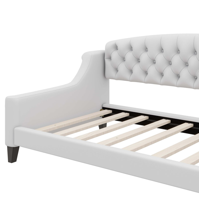 Modern Elegant Daybed Featuring Tufted Button Accents, Beige
