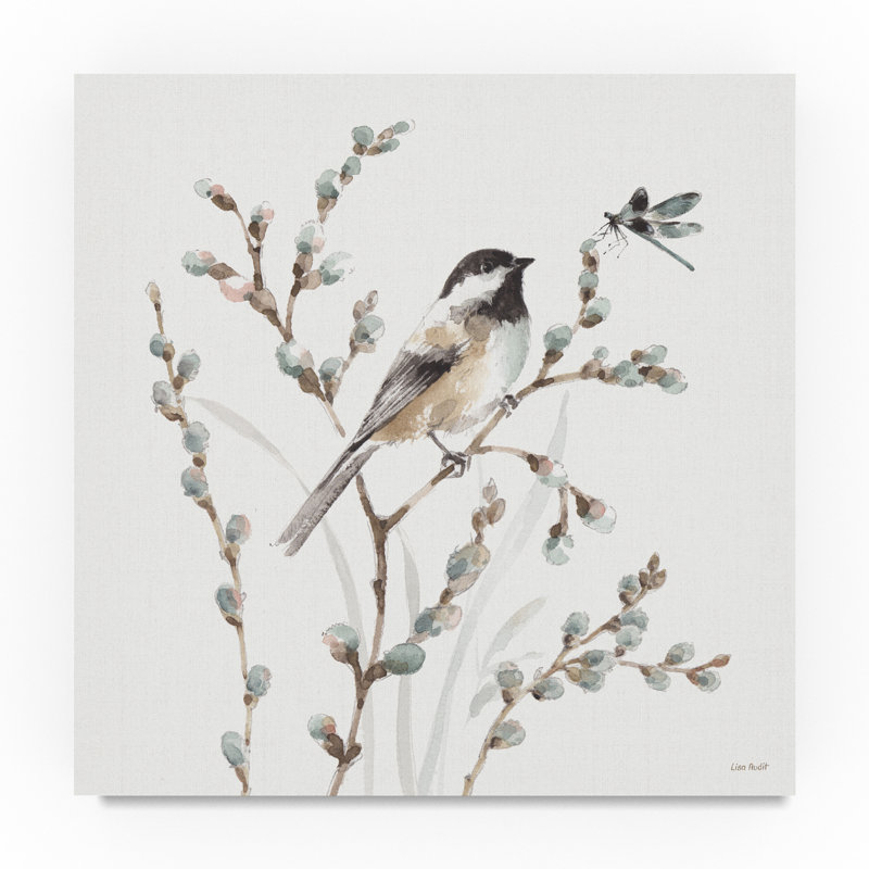 A Country Weekend XVI Chickadee Print on Canvas with Floater Frame