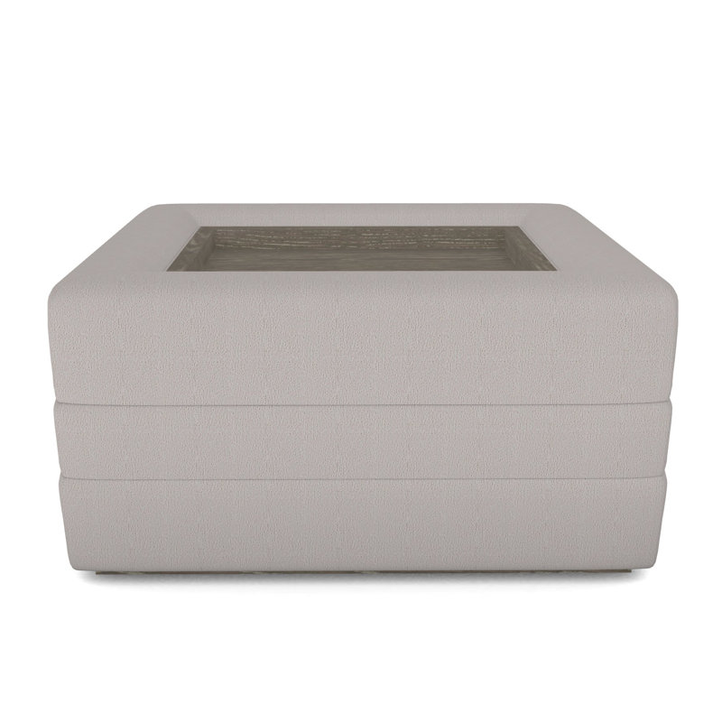 Boyden Ottoman with Wood Tray, Navada Granite, Hampton