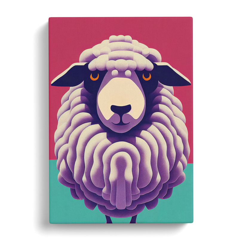 XC1022-1632X Colourful Sheep - Wrapped Canvas Print, 50cm H x 35cm W x 3cm D