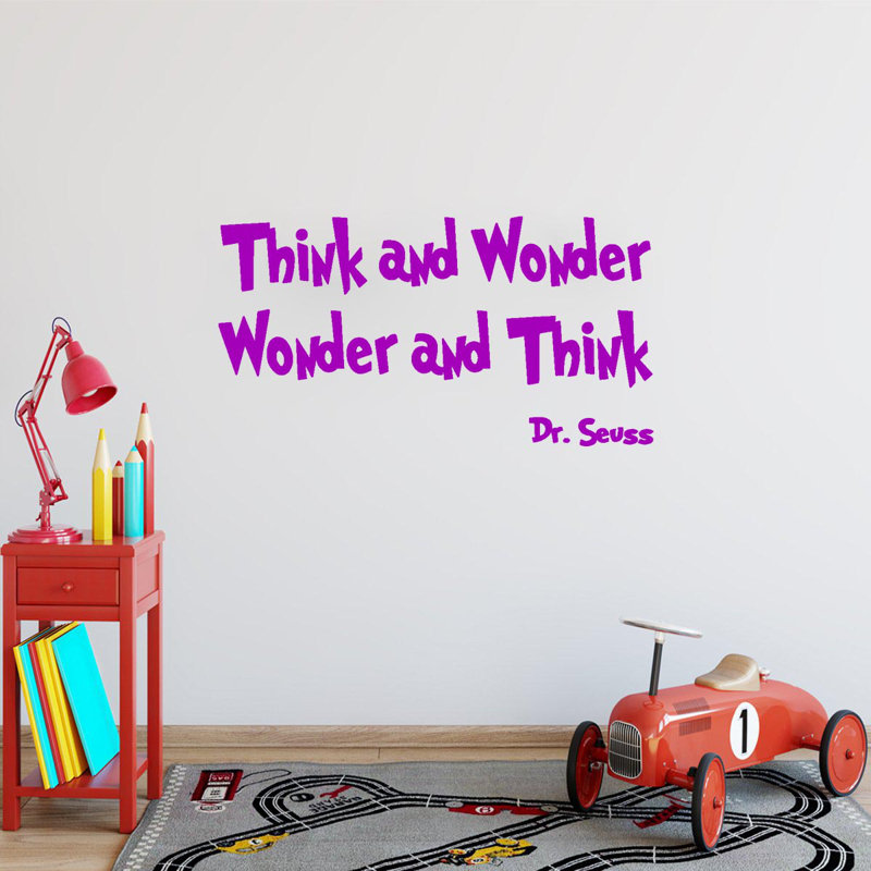 Adhésif décoratif "pense et wonder, wonder et pensons dr seuss quot", Mauve