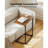 C-Shaped Side Table, C-Table For Sofa, End Table With Metal Frame, Large Surface Couch Table For Living Room, Bedroom, And Home Office, Rustic Design-2097990596