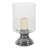 Glass Handmade Turned Style Pillar Silver Hurricane Lamp with Smoked Glass Finish