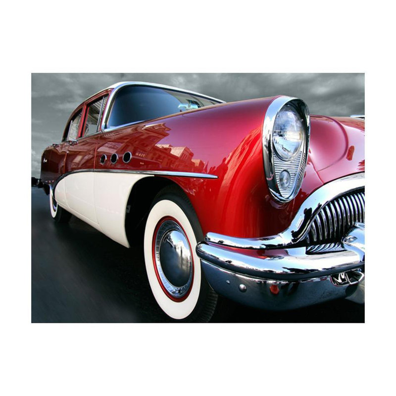 Murale de voiture américaine classique, L 106 po x l 137 po