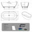 Baignoire de trempage autoportante blanche solide de 59 po, conception minimaliste moderne, baignoire ergonomique profonde-129169200