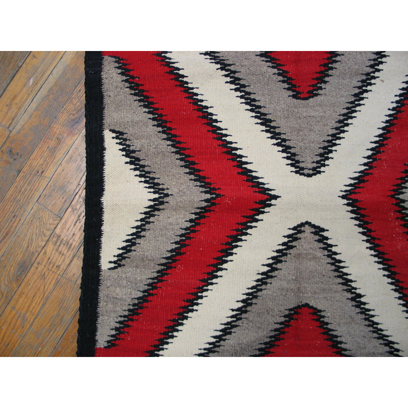 Bold Tribal Geometric Antique  Flatweave Native American Navajo Rug