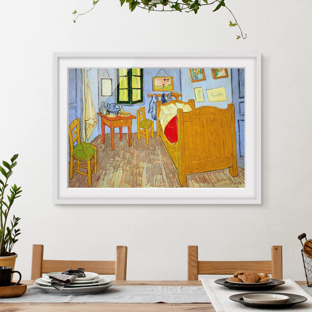 Gerahmtes Papierbild Schlafzimmer in Arles von Vincent van Gogh