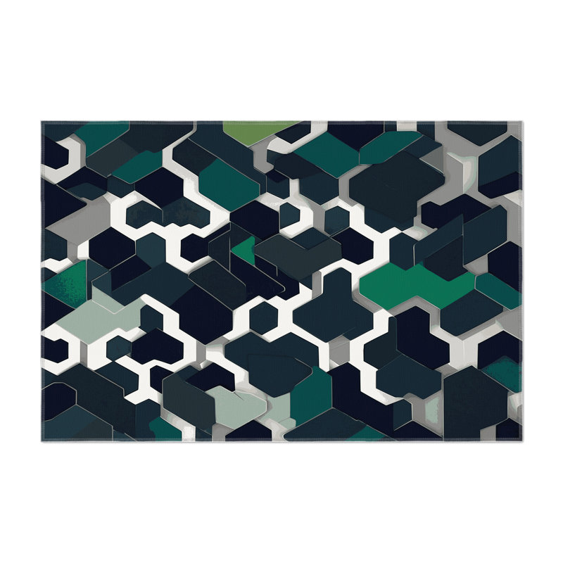 Spiral Fragment Indoor And Outdoor Area Rug, Rectangle 1'6" x 2'6"