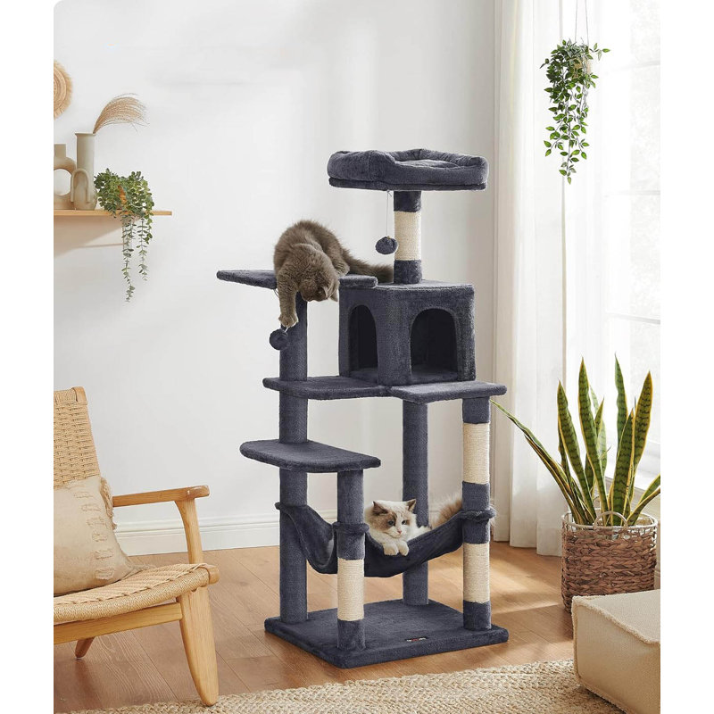143cm H Cat Tree, Smoky Grey