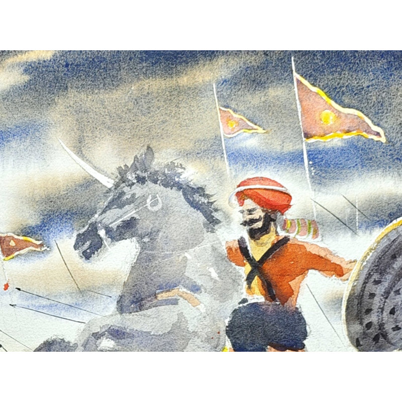 Guerre Anglo-sikhe | Peinture à l'aquarelle en vrac | Par Achintya Hazra
