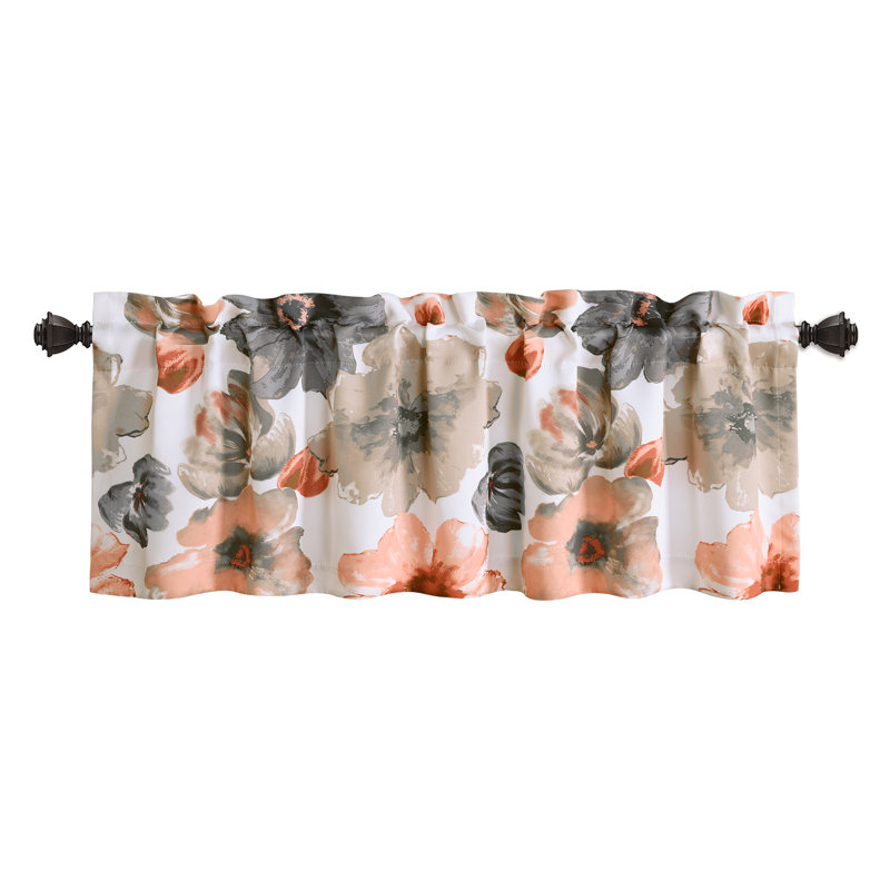 Cantonnière florale à une fenêtre Lush Decor, Corail