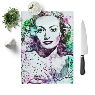 Glass Joan Crawford in Abstract Chopping Board