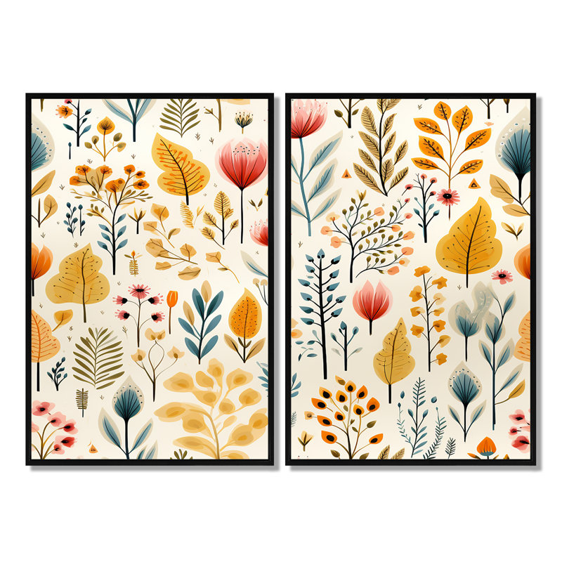 Gardens - Green Bohemian & Eclectic, reproduction d'art sur toile 2 pièces, Noir, H 36 po x l 48 po