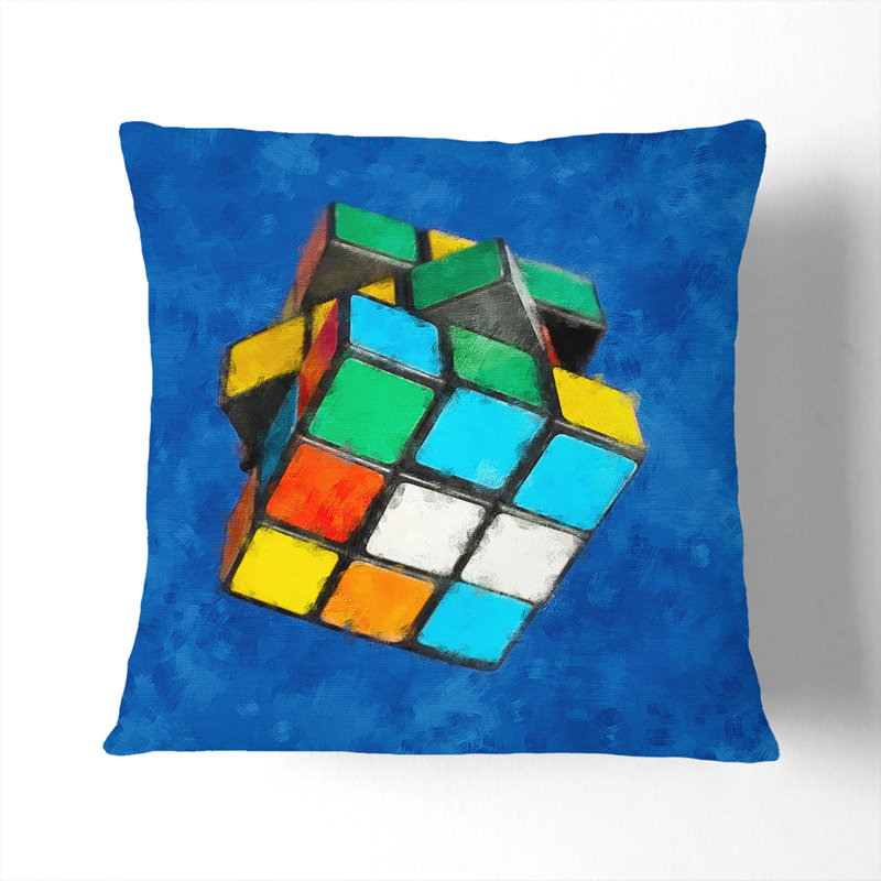 Square Throw Cushion, 55cm H x 55cm W x 20cm D, Black