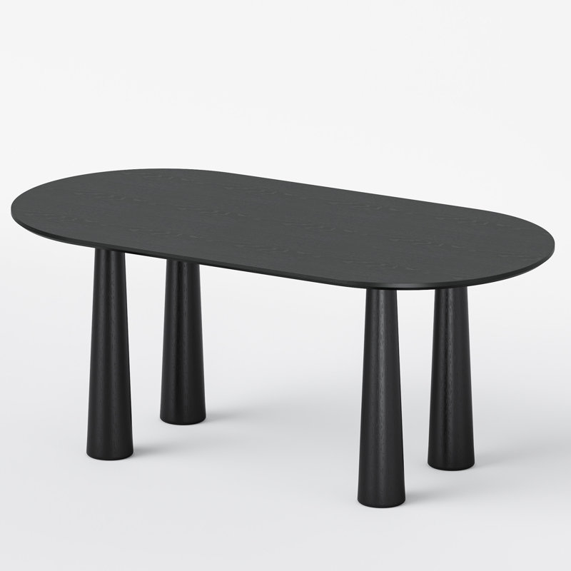 Table de salle à manger en bois, Noir, noir, noir, noir, H 30 po x L 67 po x l 33,5 po