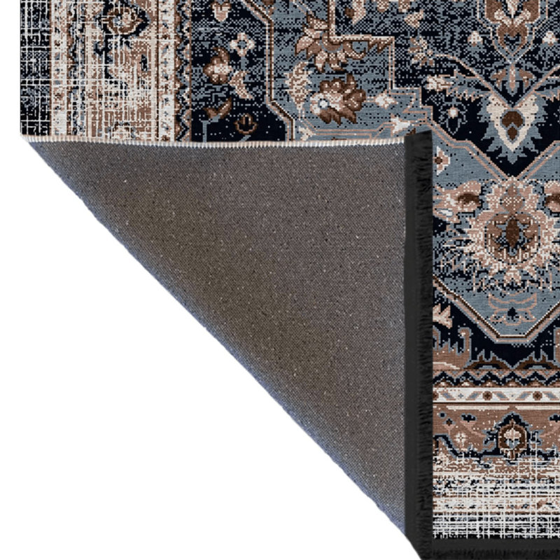 Tapis d'intérieur / extérieur en polypropylène tissé à la machine Rukshan, Tapis de couloir 4 pi 11 po x 9 pi 10 po