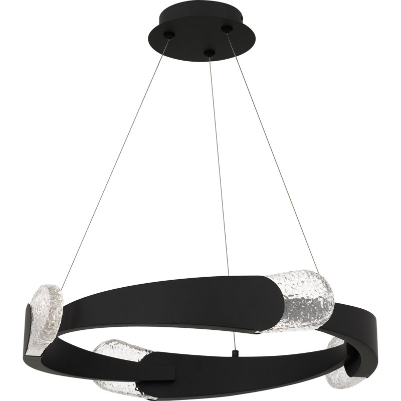 Luminaire suspendu DEL safran intégré, H 4 po x l 24 po x P 24 po
