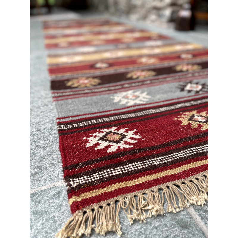 Simba Striped Hand Woven Area Rug, Runner 75 x 240cm
