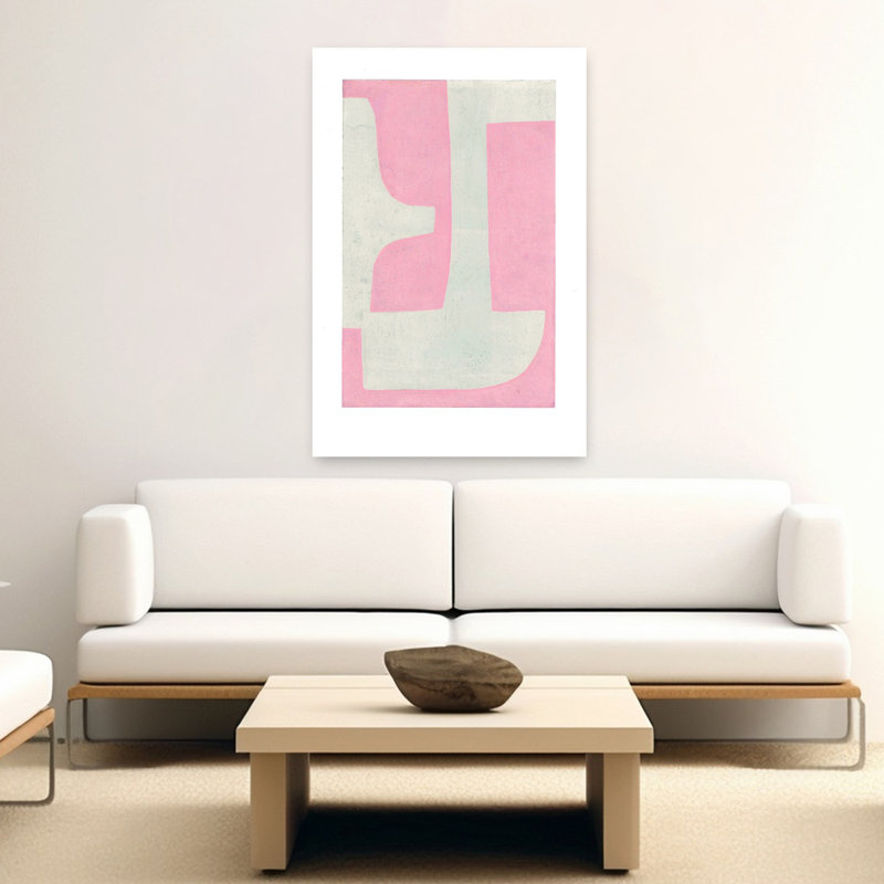 Soft Pink Blue Abstract Abstract Contemporary Modern Wall Art Print 1 Piece Wrapped Canvas Wall Art, 152.4cm H x 101.6cm W