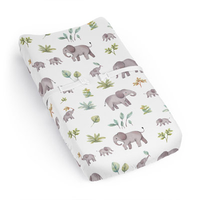 Watercolor Elephants Changing Pad Cover Sheet by Sweet Jojo Designs