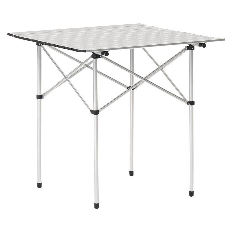 Table de camping pliante en aluminium, H 4,25 po x l 29,13 po x P 8,46 po, Argent