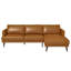 Canapé modulaire en cuir véritable Lore brun clair faisant face à la droite-1005929045-1005929043