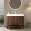 Meuble-lavabo en bois massif rayé Yolan 