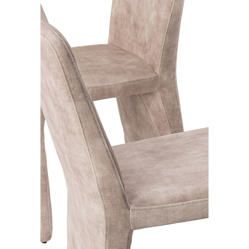 Zykiah 18.7'' H Velvet Upholstered Side Chair, Beige