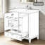Ensemble de meuble-lavabo noir 30 po avec lavabo; Armoire multifonctionnelle avec portes et tiroir; Structure solide et panneau de fibres à densité moyenne