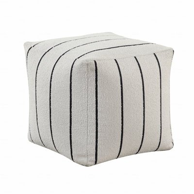 Fabric Upholstered Ottoman, Non-Slip Floor Pouf, 1Pc Sitting Stool