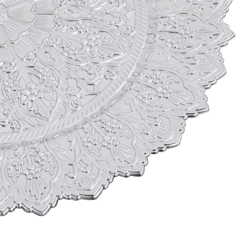 Chargeur en plastique 13 po (ensemble de 50), Argent argent