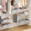 Ensemble de 6 grands bacs de rangement pour garde-robe en tissu gris