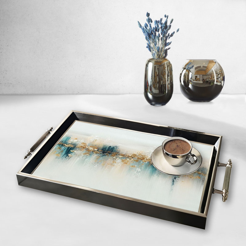 Elegant Glass Tray, 19.7 x 11.4 x 1.4 inches | 100% Durable Glass Construction | Easy to Clean with Damp Cloth | Ideal for Serving, Decorative Display, and Organizing | Stylish Addition to Home Décor