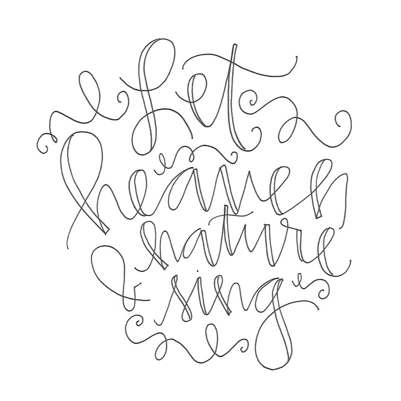 Let Heaven and Nature Sing Scrolling Lines - Art textuel sur toile tendue, H 30 po x l 30 po x P 1,25 po
